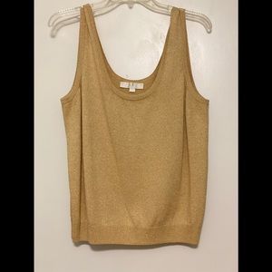 St. John knit gold metallic tank